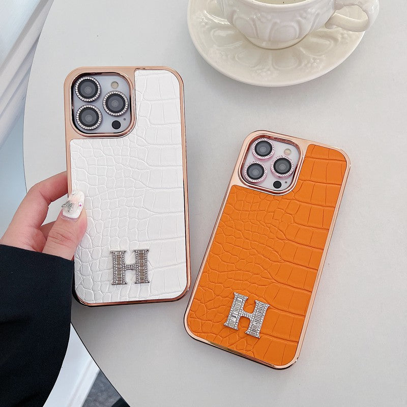 Herm Diamond Logo Rose Gold iPhone Case - Bestocase