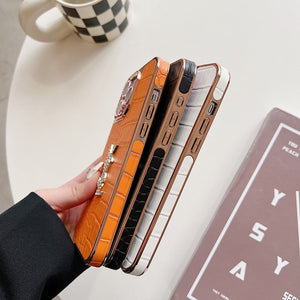 Saint Color Leather Rose Gold iPhone Case - Bestocase