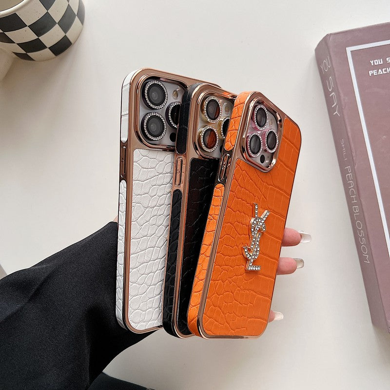 Saint Color Leather Rose Gold iPhone Case - Bestocase
