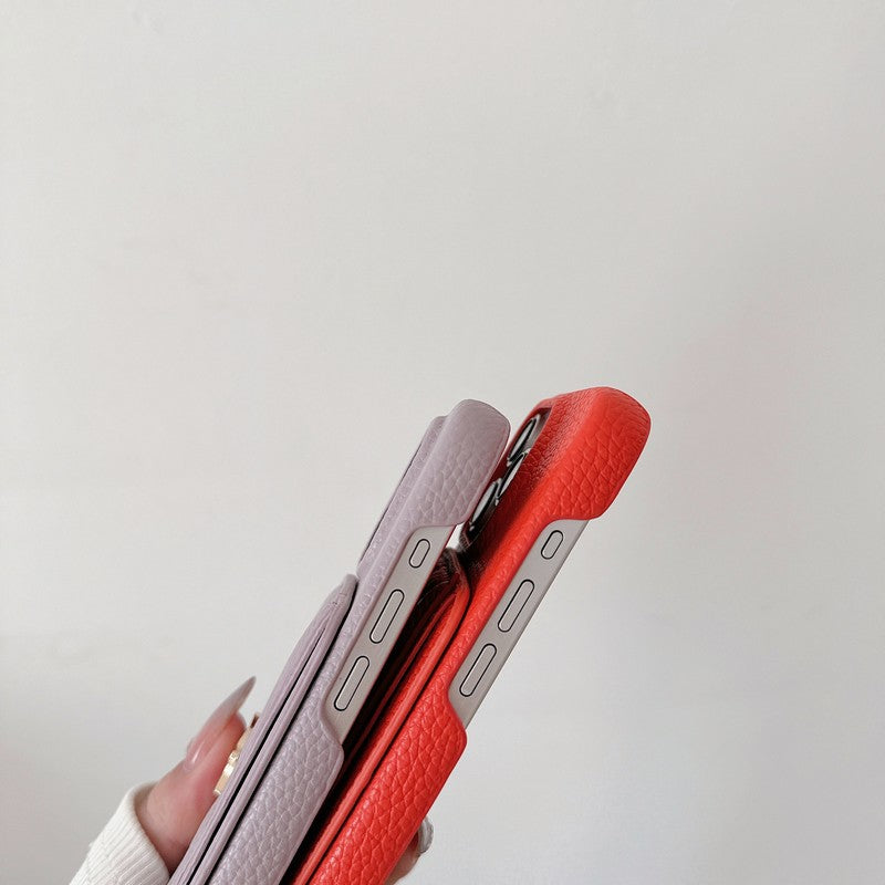 Saint Card Bag Color Leather iPhone Case - Bestocase