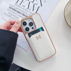 H Rose Gold Leather iPhone Case mysite