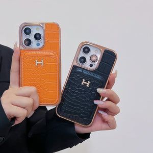 H Rose Gold Leather iPhone Case mysite