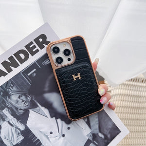H Rose Gold Leather iPhone Case mysite