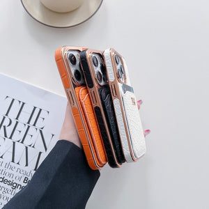 H Rose Gold Leather iPhone Case mysite