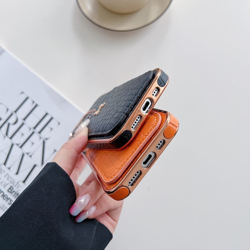H Rose Gold Leather iPhone Case mysite