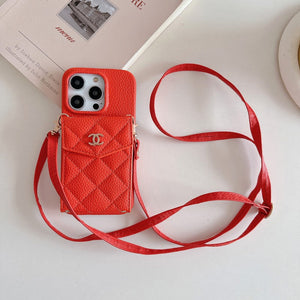 CC Card Bag Color Leather Chain iPhone Case mysite
