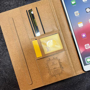 Luxury Canvas Monogram Leather Fresh Summer Theme Pattern Apple iPad case Black - Bestocase