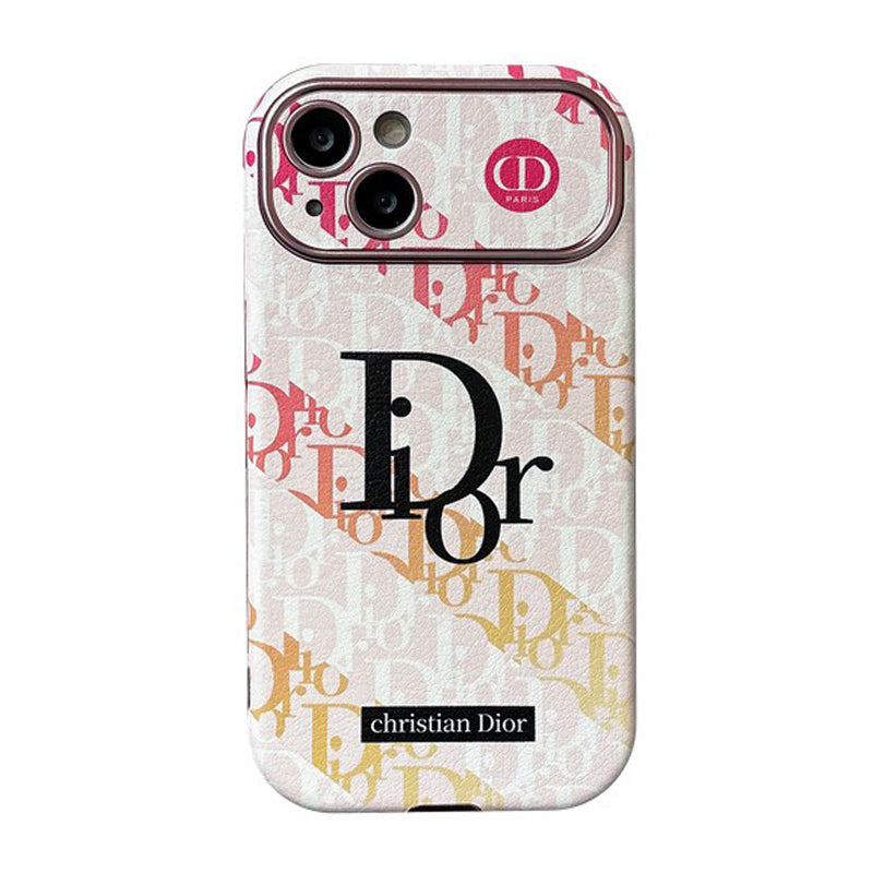 CD White & Brown Color Leather iPhone Case mysite