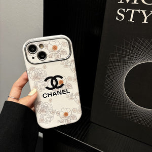 CC White & Brown Color Leather iPhone Case - Bestocase