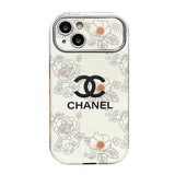 CC White & Brown Color Leather iPhone Case - Bestocase