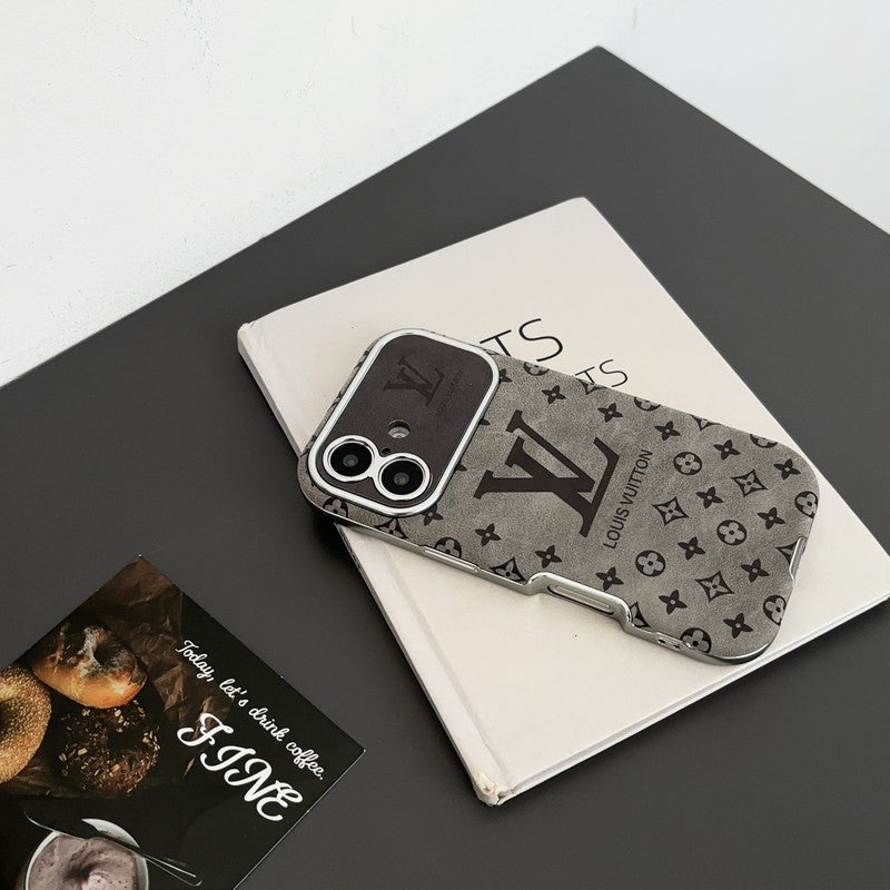 Lou Brown & Black Color Leather iPhone Case - Bestocase
