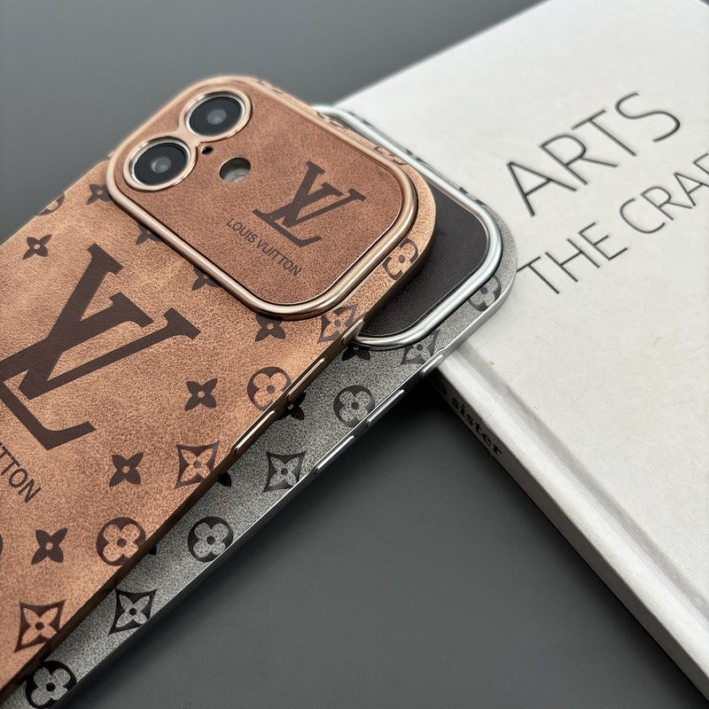 Lou Brown & Black Color Leather iPhone Case - Bestocase