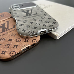 Lou Brown & Black Color Leather iPhone Case - Bestocase