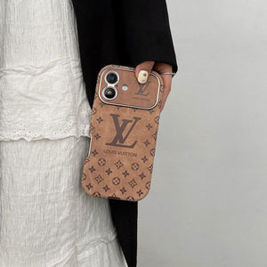 Lou Brown & Black Color Leather iPhone Case - Bestocase
