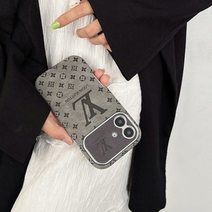 Lou Brown & Black Color Leather iPhone Case - Bestocase