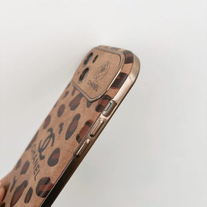 CC Brown Color Leather iPhone Case mysite