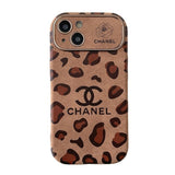 CC Brown Color Leather iPhone Case mysite
