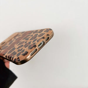 CD Brown Color Leather iPhone Case - Bestocase