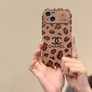CC Brown Color Leather iPhone Case mysite