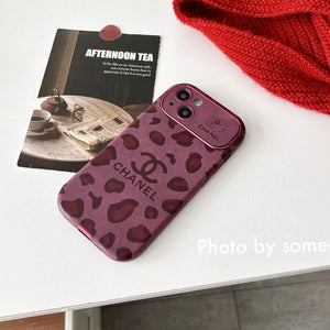 CC Purple Color Leather iPhone Case - Bestocase