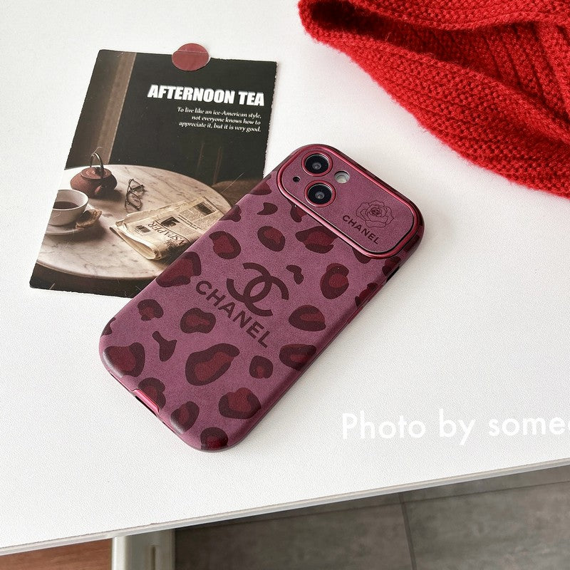 CC Purple Color Leather iPhone Case - Bestocase