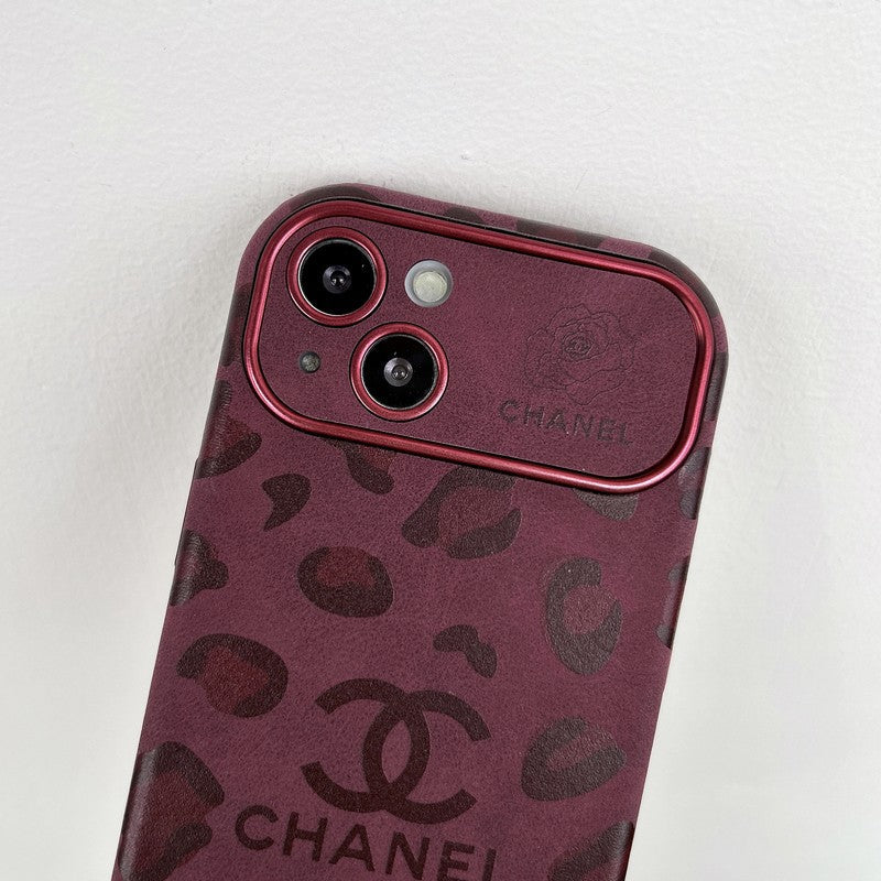 CC Purple Color Leather iPhone Case - Bestocase