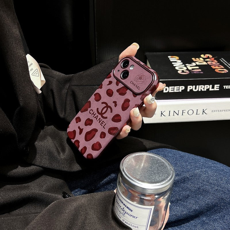 CC Purple Color Leather iPhone Case - Bestocase