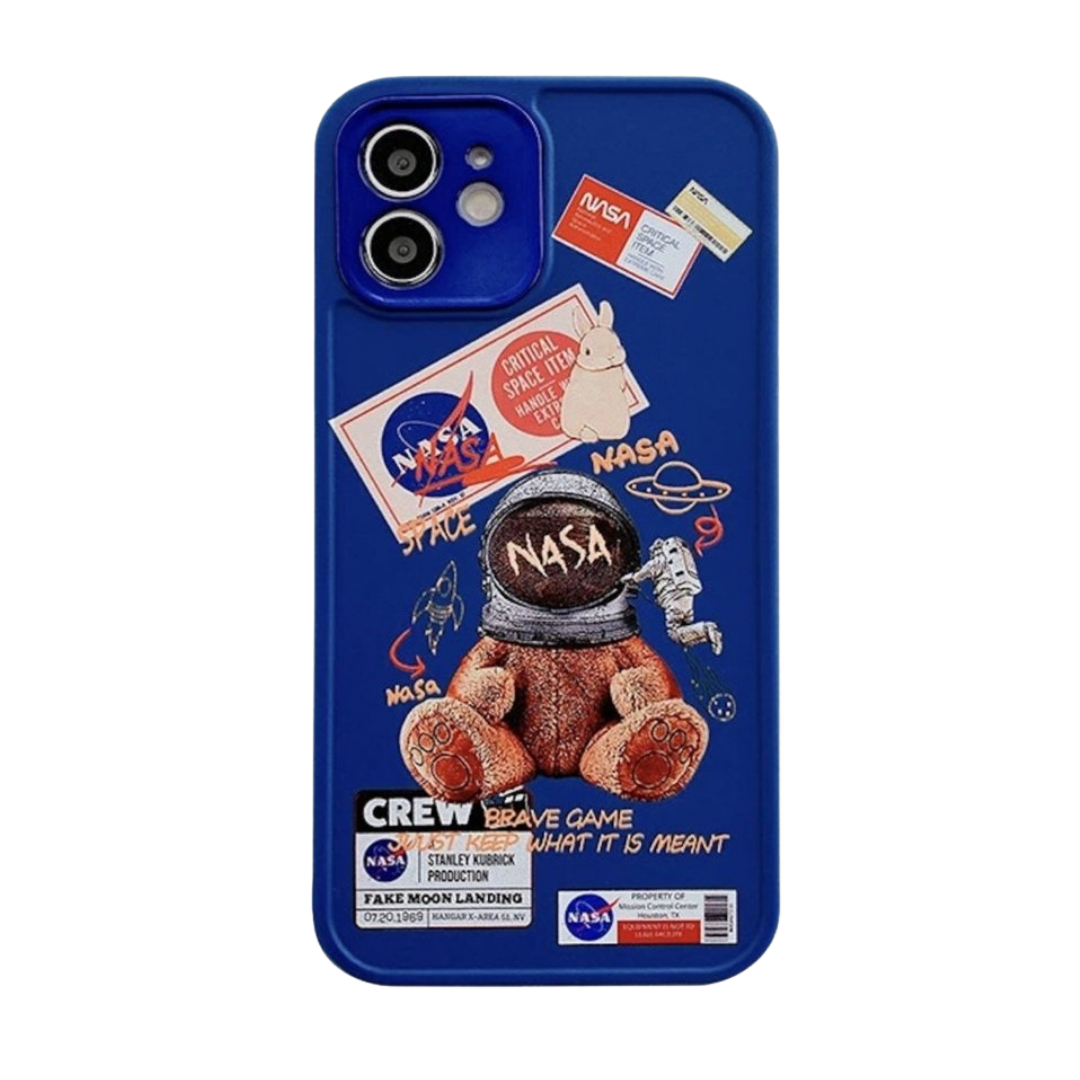 Blue Astronaut Bear iPhone Case - Bestocase