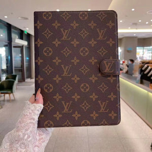 Luxury Canvas Monogram Leather Fresh Summer Theme Pattern Apple iPad case Black - Bestocase
