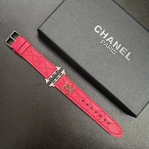 Luxury Gold Monogram 3D Embossed Leather Apple Watch Strap - Bestocase