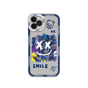 Blue Smile X Bear iPhone Case - Bestocase