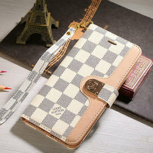 Luxury Monogram Leather Flip Phone Wallet Case With Airpods case Bestocase