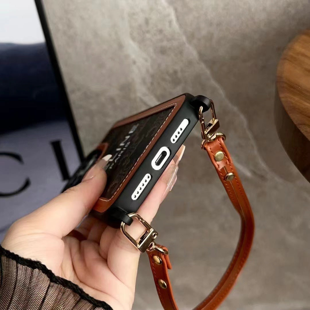Black  Celine iPhone Case With Strap-SZ231124 - Bestocase