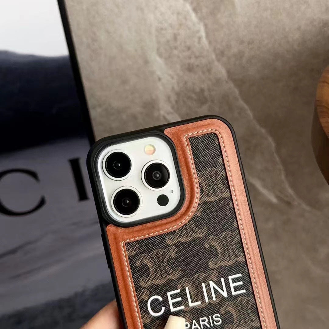 Black  Celine iPhone Case With Strap-SZ231124 - Bestocase