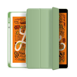 LEATHER FRESH SUMMER THEME PATTERN APPLE IPAD CASE WITH PENCIL HOLDER - Bestocase