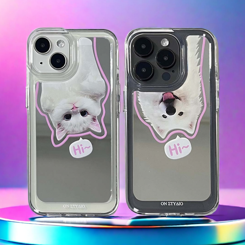 Mirror iPhone Case | Couple Cats & Dogs Hi (Buy 2 and get 50% off one) - Bestocase