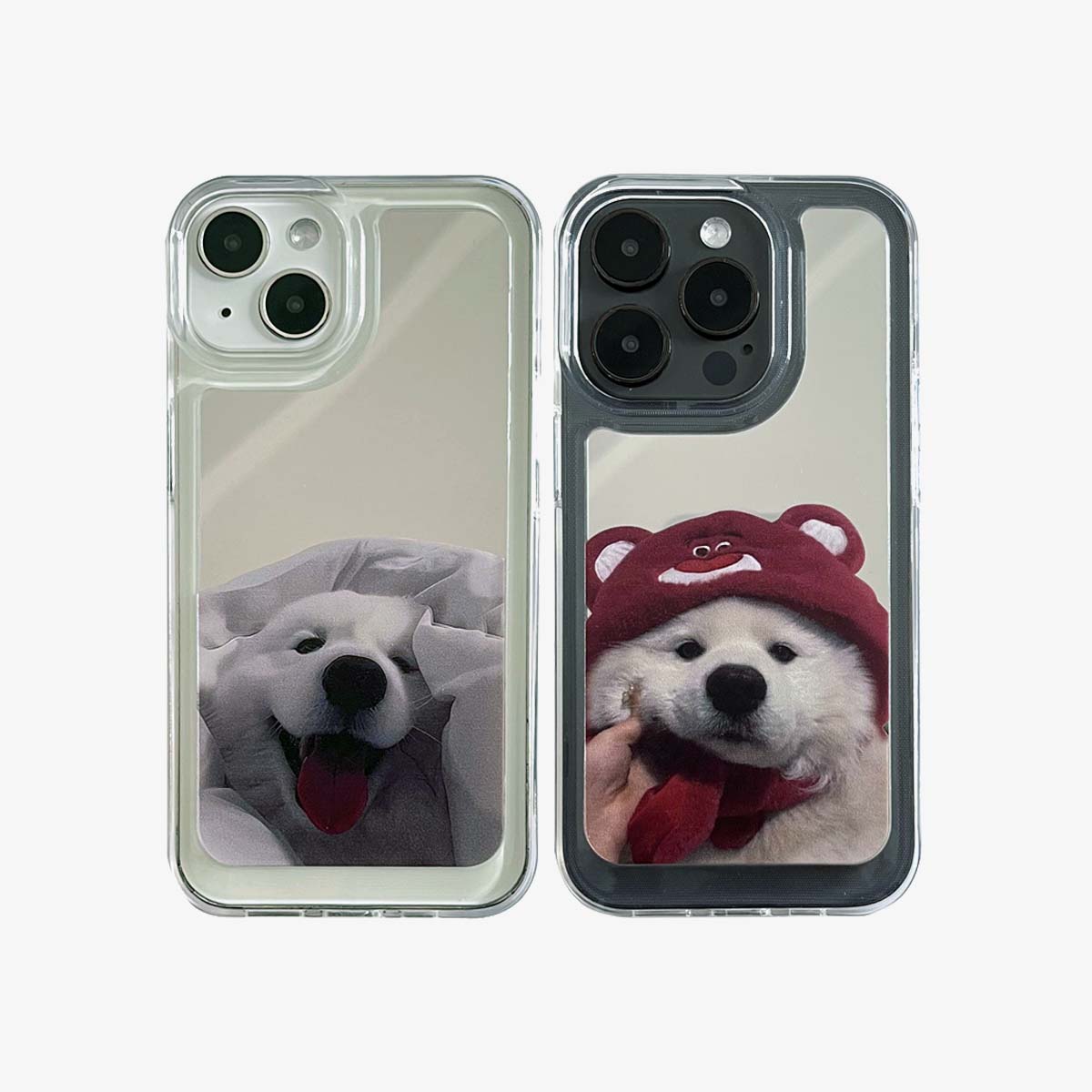 Mirror iPhone Case | Couple Dogs Samoyed (Buy 2 and get 50% off one) - Bestocase