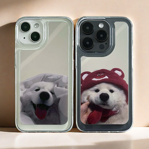 Mirror iPhone Case | Couple Dogs Samoyed (Buy 2 and get 50% off one) - Bestocase