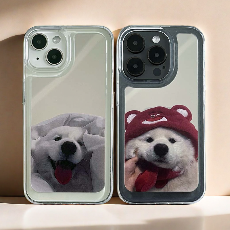 Mirror iPhone Case | Couple Dogs Samoyed (Buy 2 and get 50% off one) - Bestocase